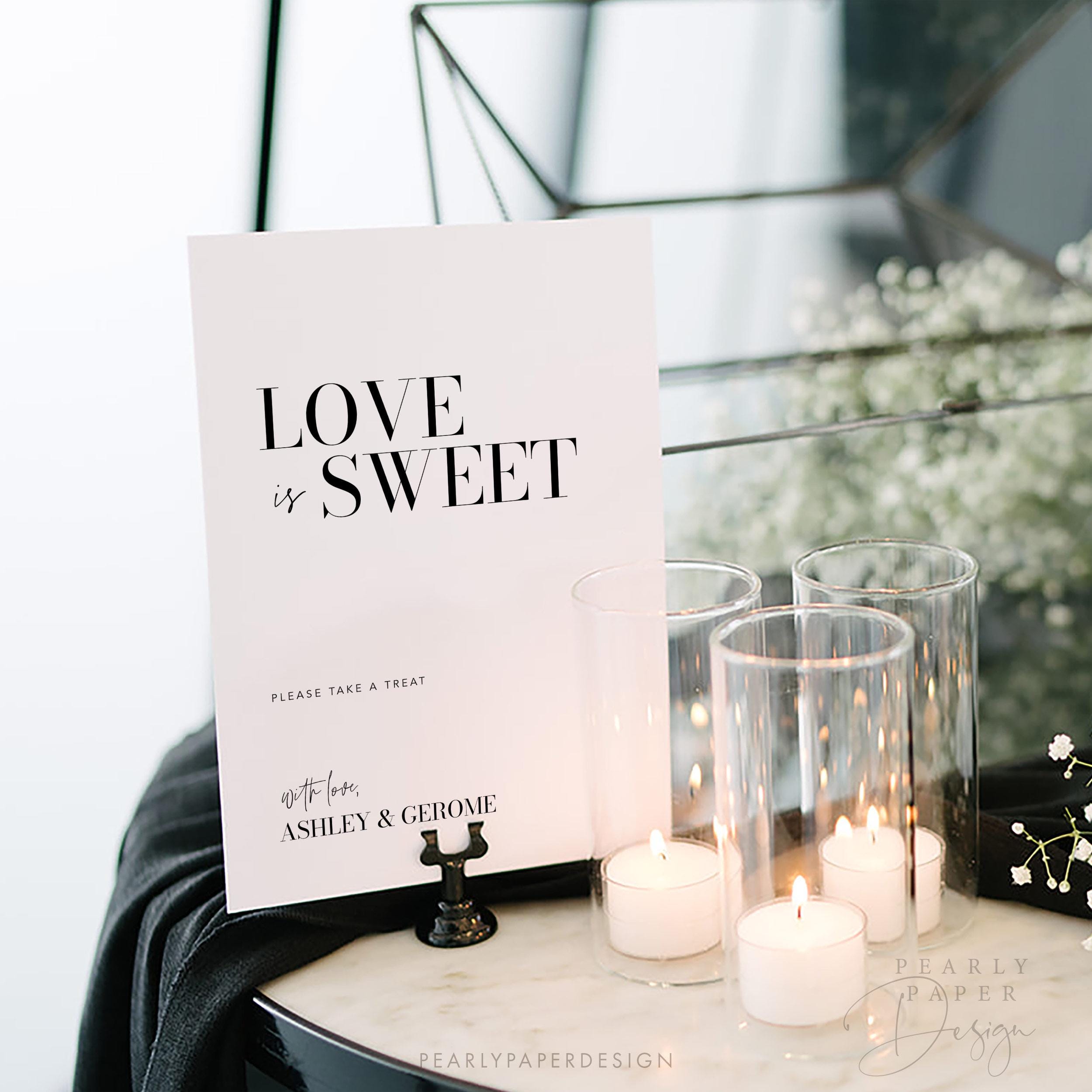 Very Sweet Sign Love is Sweet Sign Template, Dessert Table Sign, Minimalist Wedding ...