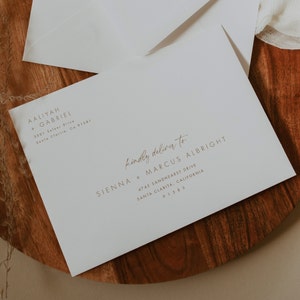 Envelope Addressing Template Sand Beige Wedding Envelope, Modern Envelope Templett Wedding Envelope address template #46