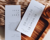 Wedding Day Timeline Card Template, Elegant Wedding Timeline, Wedding Itinerary, Editable Order of Events with Icons #ISSA