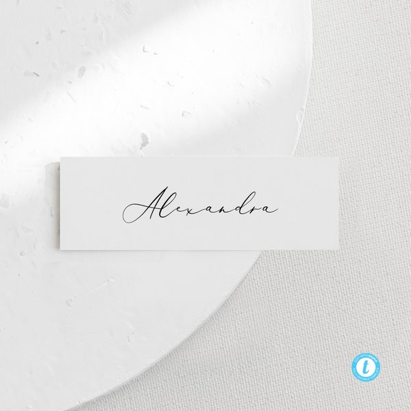 Place card Template Download Script Name Card Tag Escort cards Modern Wedding Name Seating card Editable Place cards Templett #10