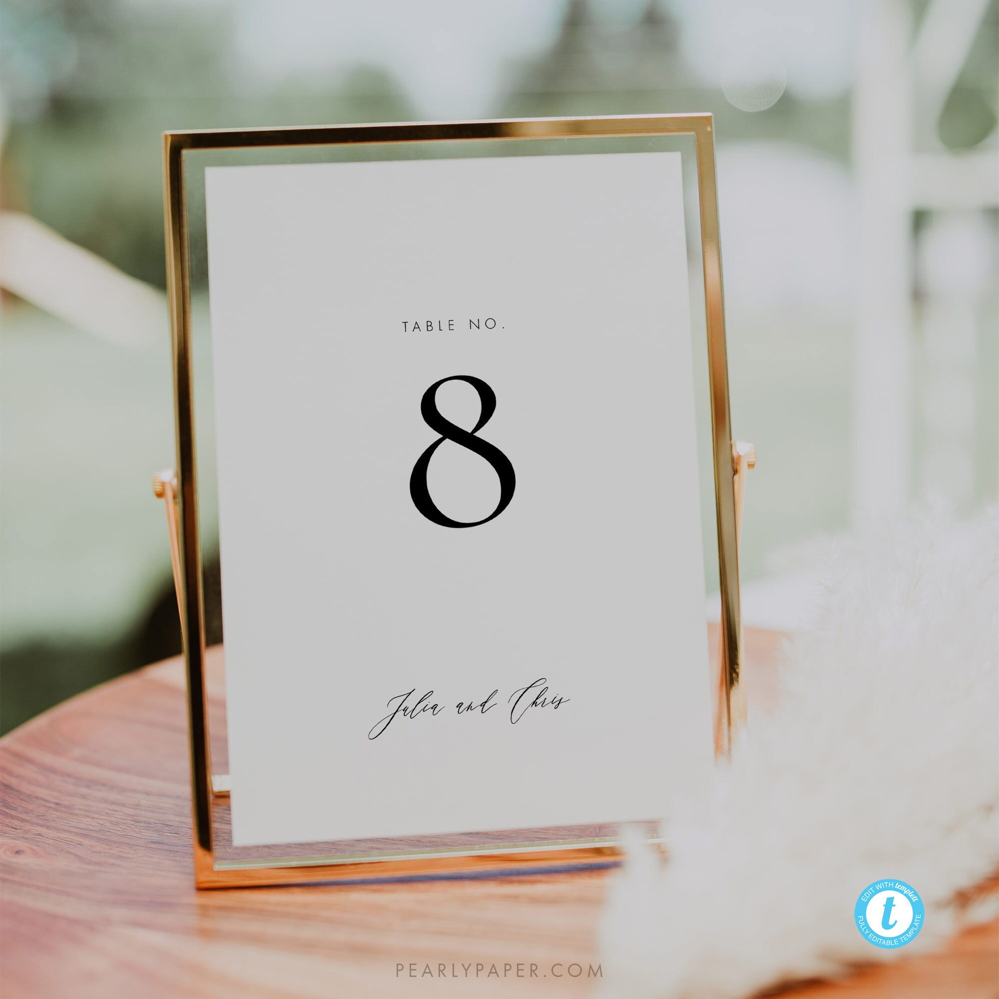 printable table numbers template modern wedding table number etsy