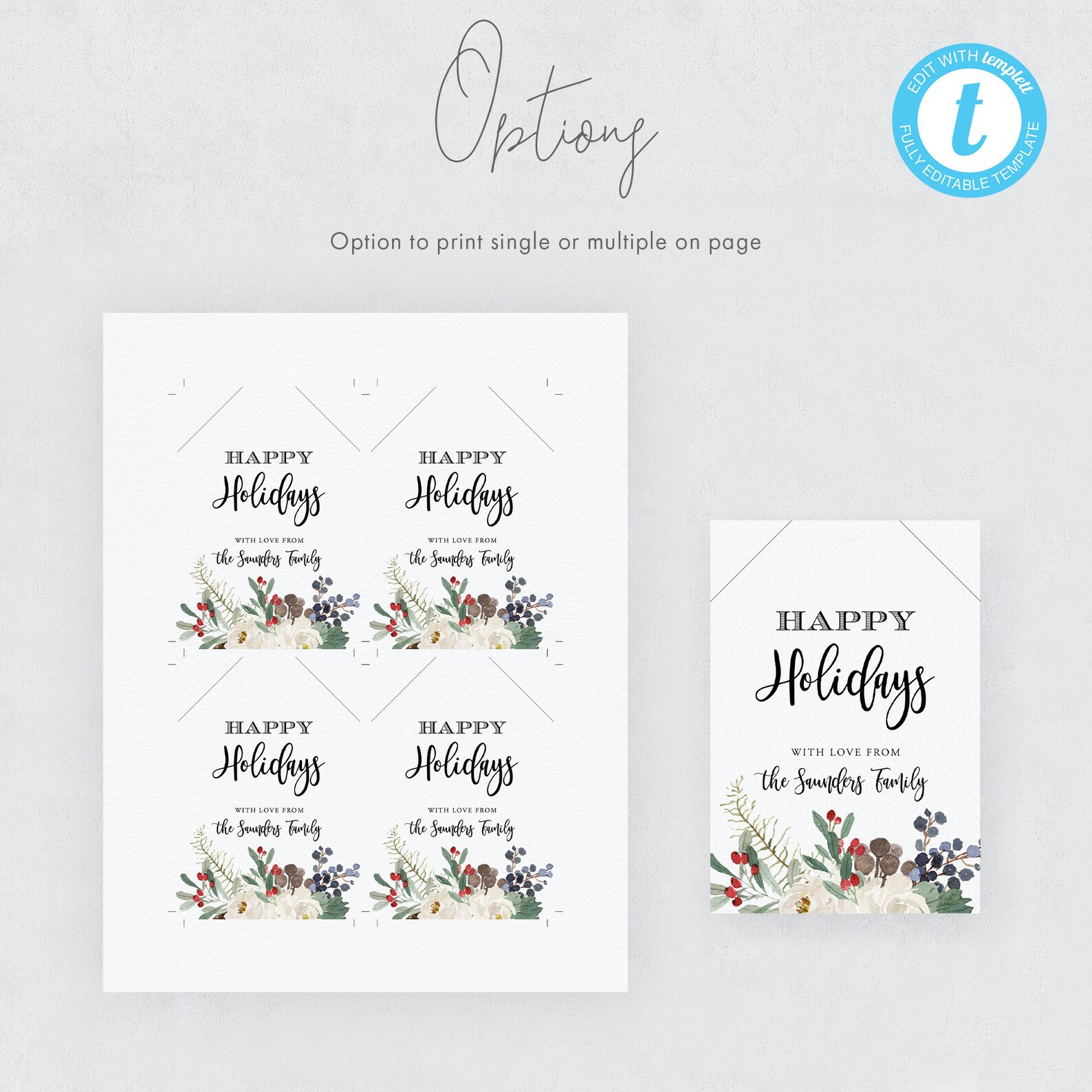 Editable Christmas Tag Template Printable Tag Merry Christmas | Etsy