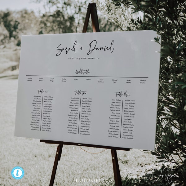 Modern Table Seating Chart Sign Template Download Long Tables Wedding Seating Template Printable Seating Plan Seating Sign Templett #16