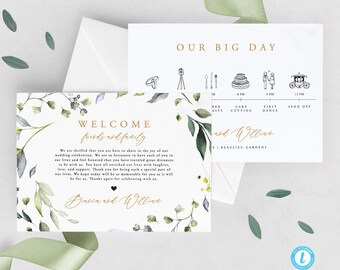 Rustic Wedding Timeline Template Download Wedding day Itinerary Welcome Bag Note Wedding schedule Printable Order of Events 18