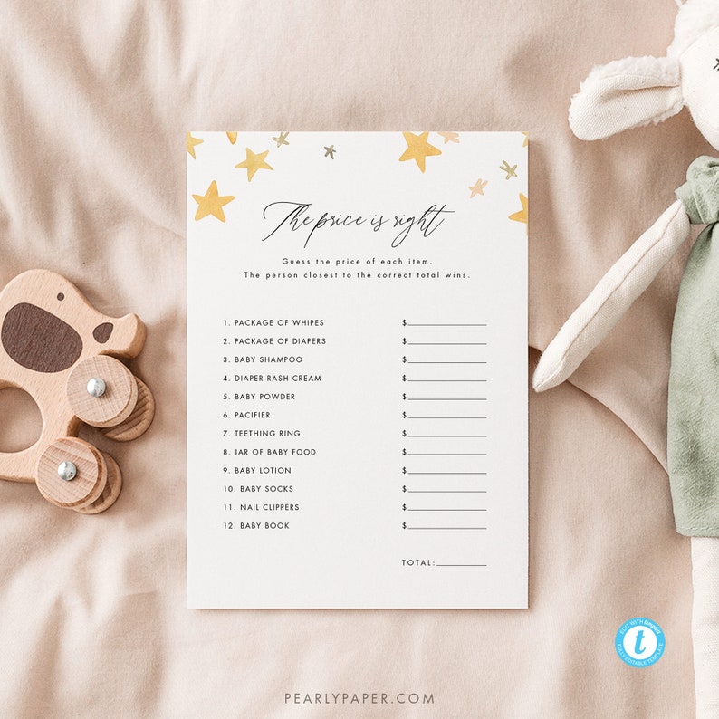 Price is Right Baby Shower Game Template Printable Shower - Etsy