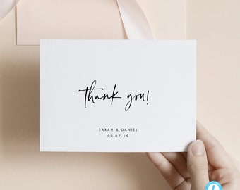 Modern Wedding Thank You template Download Printable thank you card Script thank you note Editable Thank you cards 16