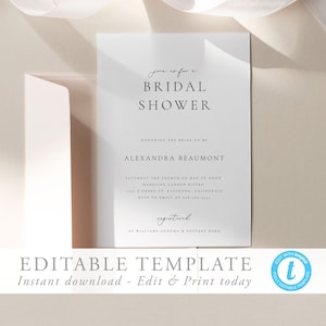 Bridal Shower Invitation Template Modern Bridal Shower Invite Editable bridal invite Modern Bridal Shower 10