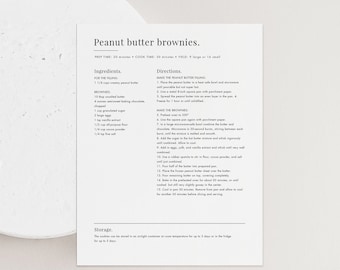Editable recipe Card Template Download Personalized Recipe Page Recipe Binder Printable Recipe Page Template Templett