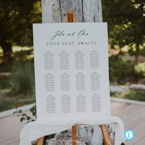 Simple Wedding seating chart template Minimalist Seating Plan Printable Seating Plan Editable Sign Templett #31