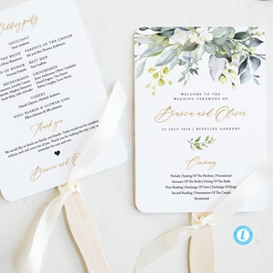 Printable Wedding program Fan Template Wedding Ceremony Fan Template Rustic Wedding Program template Instant download Templett 18