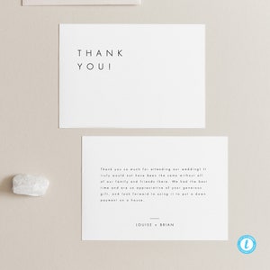 Minimalist Wedding Thank You template Download Printable thank you card Modern thank you note Editable Thank you cards 21