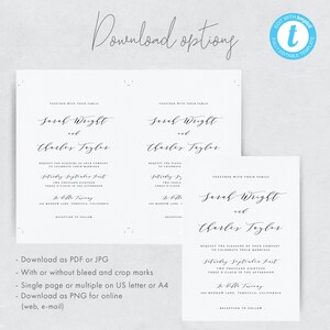 Classic Wedding Invitation Template Simple and Modern Wedding invite Editable Wedding Invitation DIY invite Templett 14 image 8