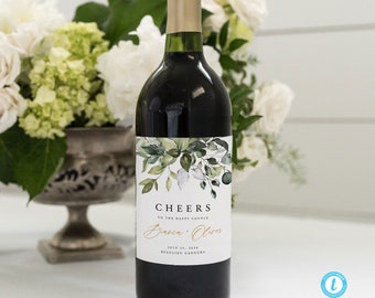 Greenery Wedding Wine Bottle Label Template Download Fully Editable Wine Label Printable Wine Bottle Sticker Templett 18