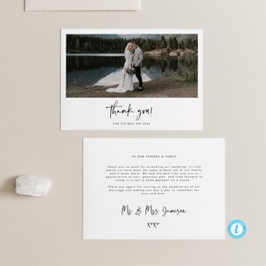 Modern Wedding Thank You template Printable thank you card with Photo thank you download Editable Thank you cards 16