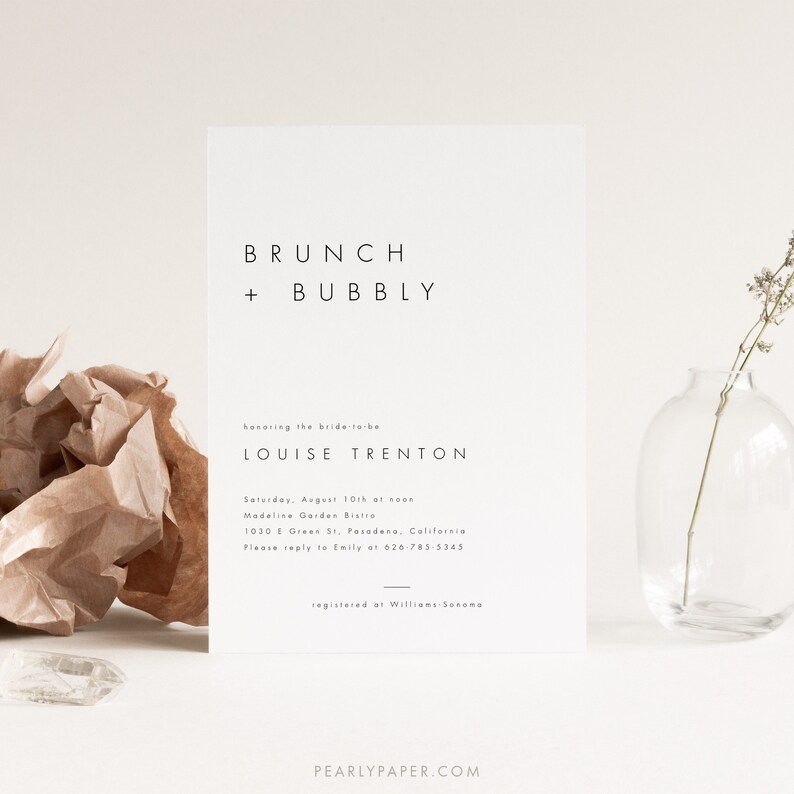 Printable Brunch and Bubbly Bridal Shower Invitation Template Printable Bridal Shower Invite Editable Bridal Shower invitation 21 image 3