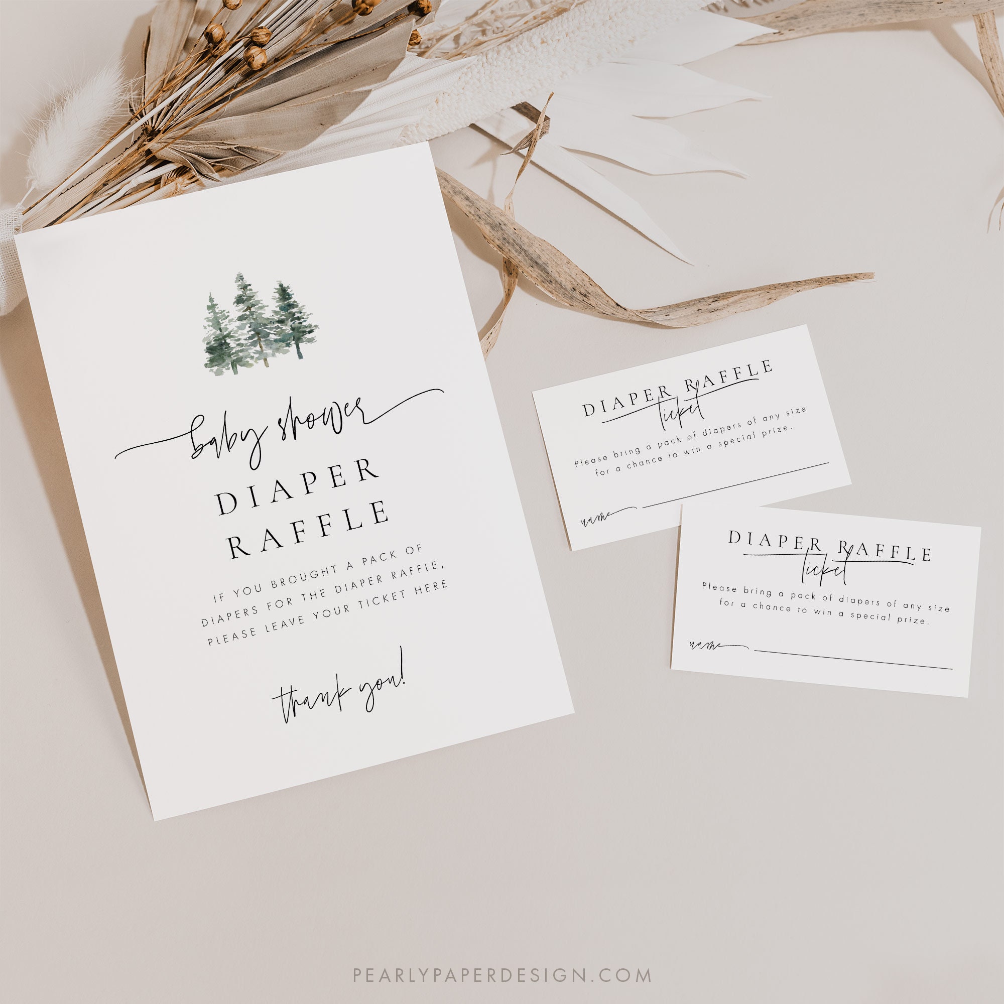 Rustic Number For Raffle Diaper Raffle Game Template, Rustic Baby Shower Game, Printable Raffle ...