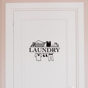 Laundry door vinyl decal sticker