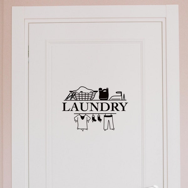 Laundry door vinyl decal sticker