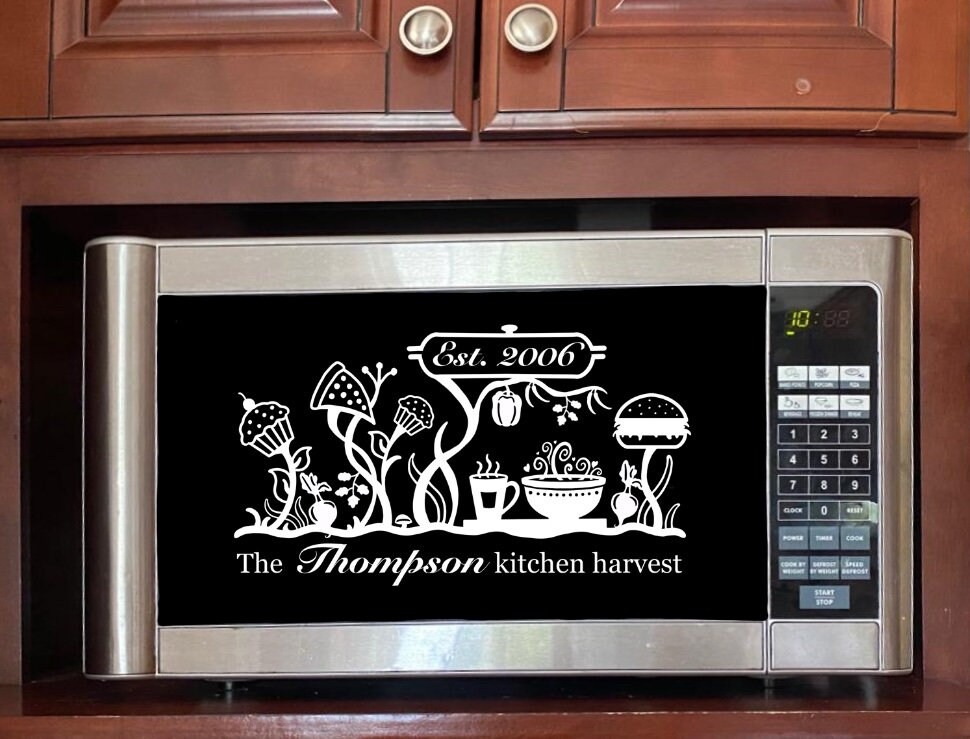 Microwave vinyl decal sticker kitchen harvest Etsy