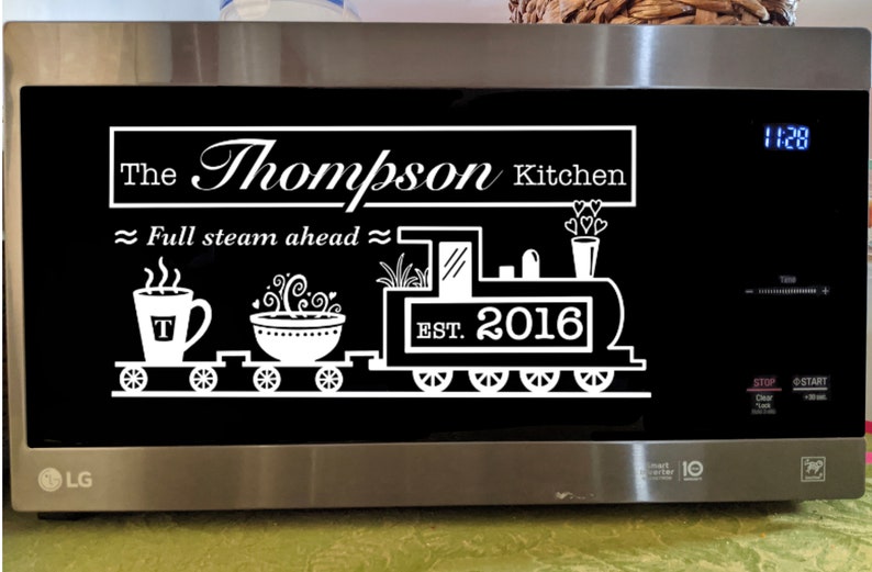 Custom Microwave Oven Vinyl Decal Sticker Can Be Personalized Etsy