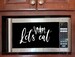 Microwave vinyl decal sticker, let’s eat decal, kitchen decor, kitchen vinyl decals 