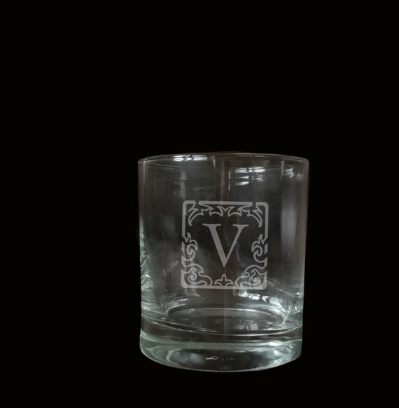 Vinyl stencil for etching glass monogram set of 4 | Etsy