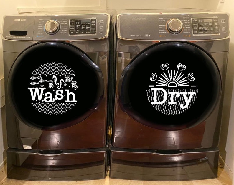 Washer Dryer Vinyl Decal Sticker Etsy UK
