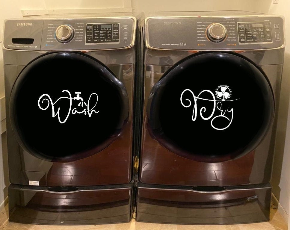 Pegatina de calcomanía de vinilo de la secadora de lavadora | Etsy