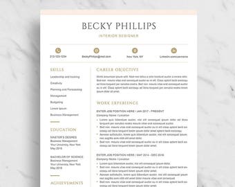 modern resume template for word clean resume design two etsy clean simple resume