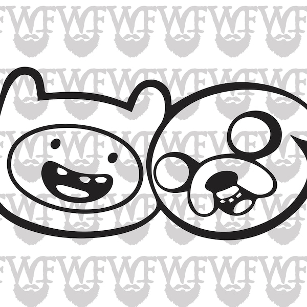 Jake the Dog and Finn The Human Adventure Time eps svg ai for vinyl plotters cricut and cameo silhouette