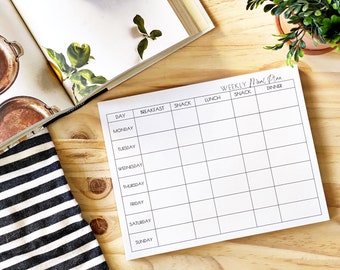 Notepad | Weekly Meal Plan | Breakfast | Lunch | Dinner | Snacks