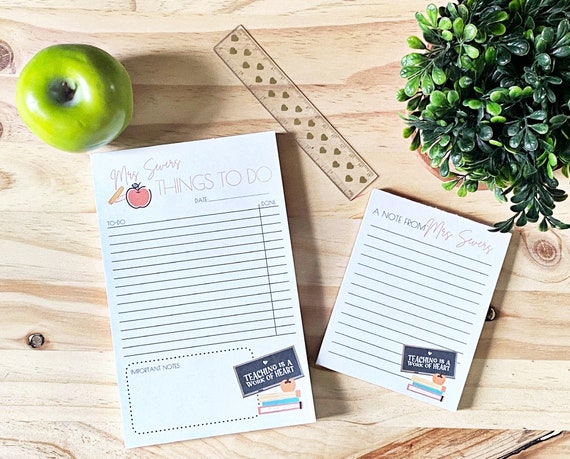 Teacher To-Do List Set | Personalized | To-Do List | Teacher Gift