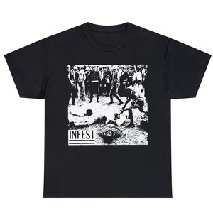 INFEST tee No comment Los crudos Dropdead Siege Fastcore hardcore punk grindcore 80s hardcore Septic death His hero is gone pun rock