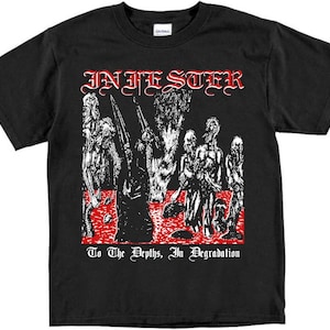 Infester shirt Rottrevore death metal Morgue Carnage Meat shits Imprecation Cemetary grindcore Sarcofigo Mortician Adramelech