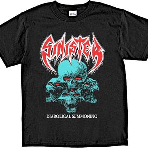 Sinister Tee Entombed Bolt Thrower Autopsy Venom Carcass Suffocation Deicide Morbid Angel Obituary Mortician Cannibal corpse Immolation