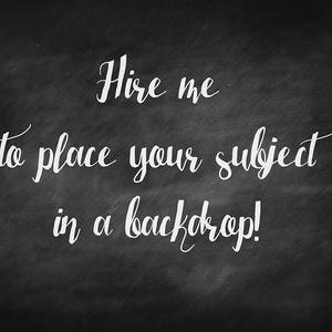 Hire Me to Edit your Subject into a Digital Backdrop!