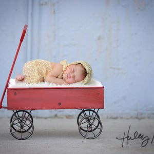 Instant Download - Newborn Girl/Boy- Digital Backdrop/Background- Simple -Rustic- Red Wagon- Prop