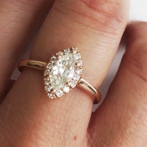 Marquise Diamond Engagement Ring, 14k Rose Gold Diamond Ring, Unique Diamond Engagement Ring, Marquise Cut Diamond Ring, DianaRafaelJewelry