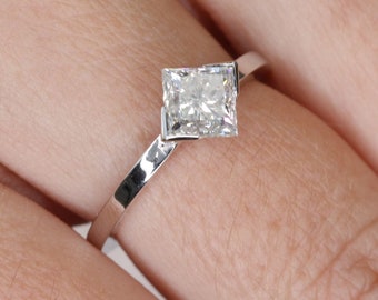 Princess Cut Diamond Ring, Promise Ring, Solitaire Diamond Ring, Anniversary Gift, Gift For Her