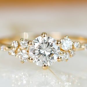 Dainty Diamond Ring for Women, Ring Engagement Ring Diamond Gold, 1 Carat Diamond Ring, Promise Ring for Her