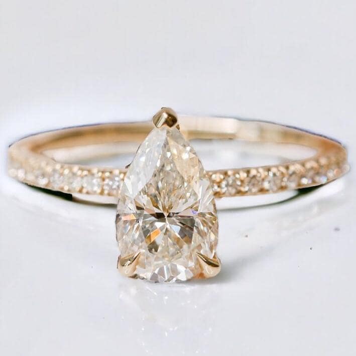 1.5 Carat Pear Cut Diamond Engagement Ring, Teardrop Diamond Ring ...