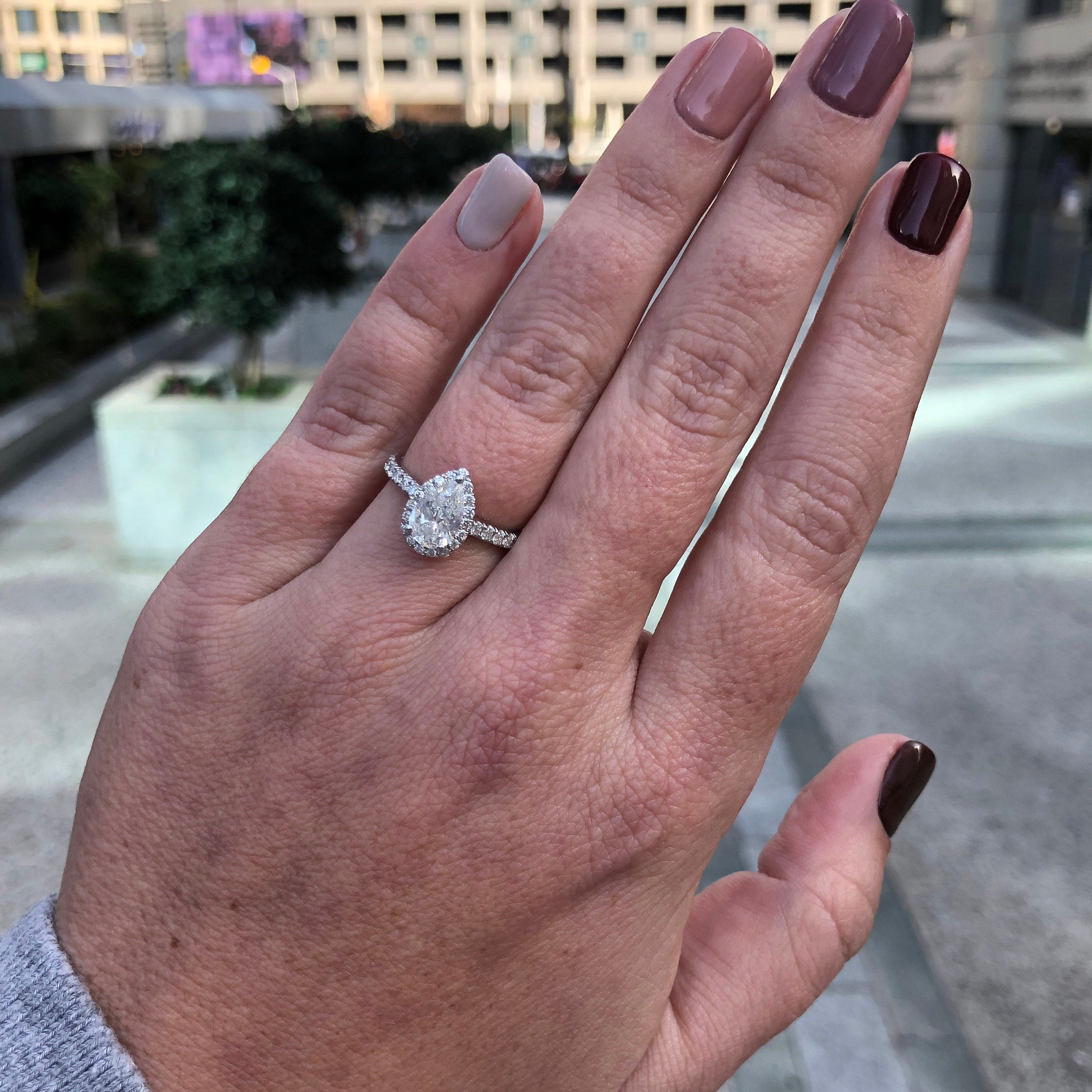 Pear Engagement Ring 1.35 Carat Diamond Engagement Ring Pear Shaped Diamond Ring White Gold Etsy Norway