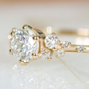 Dainty Diamond Ring for Women, Ring Engagement Ring Diamond Gold, 1 Carat Diamond Ring, Promise Ring for Her image 8