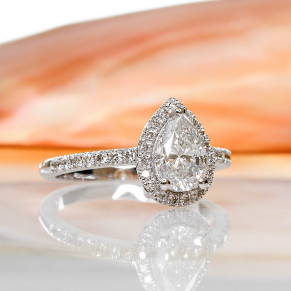 Fine Pear Teardrop Diamond Anniversary Ring for Women Etsy
