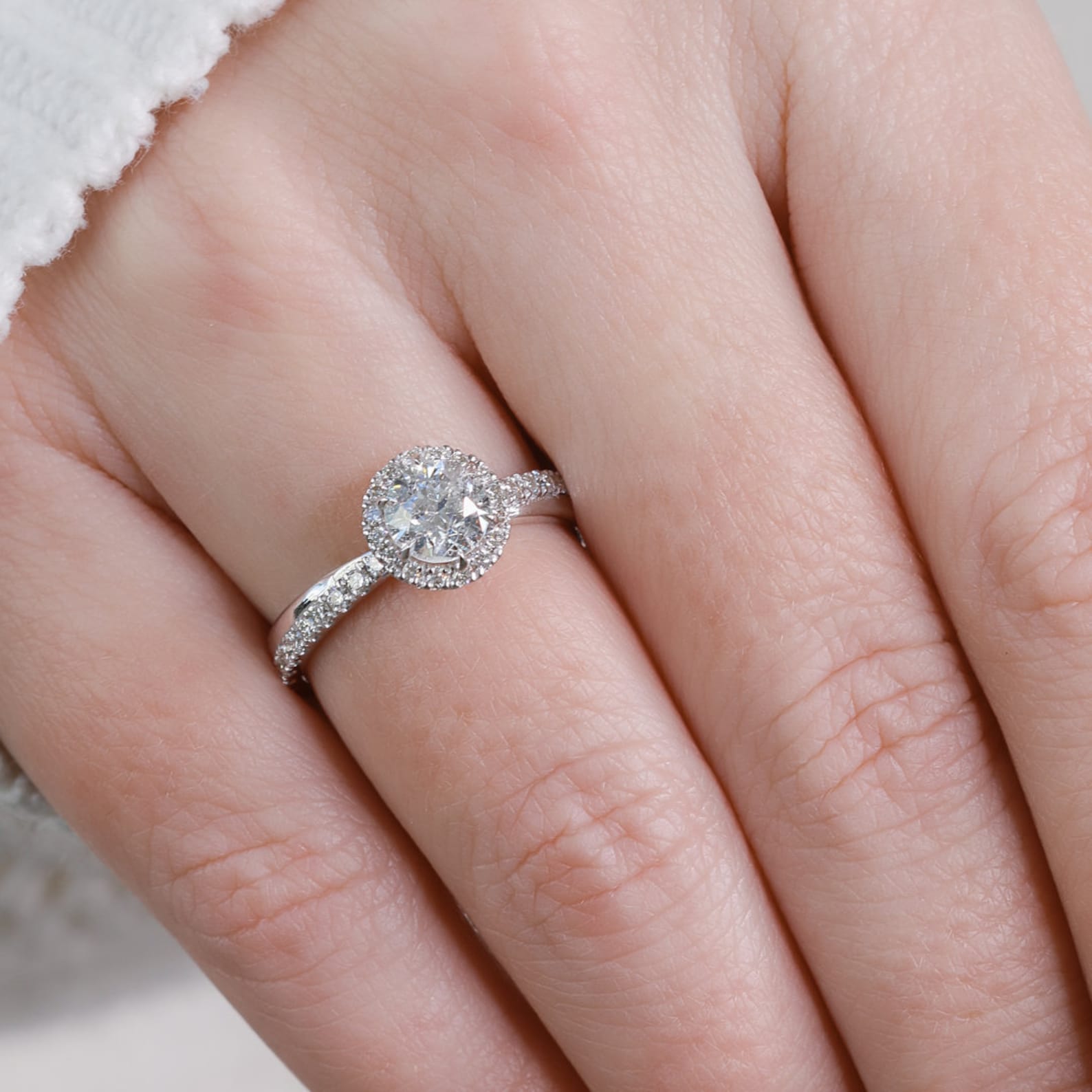 1.5 CT Round Cut Diamond Engagement Ring,double Band Pave Diamond Ring — free download