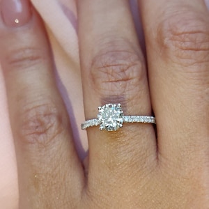 1 Carat Diamond Ring, Designer Jewelry Women, Solitaire Ring, Diamond Engagement Ring, White Gold Engagement Ring, Round Cut Diamond Ring