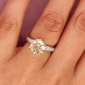 Round Diamond Ring, Solitaire Diamond Ring, Designer Jewelry, Channel Diamond Ring, Natural Diamond Engagement Ring, 14K Gold Diamond Ring