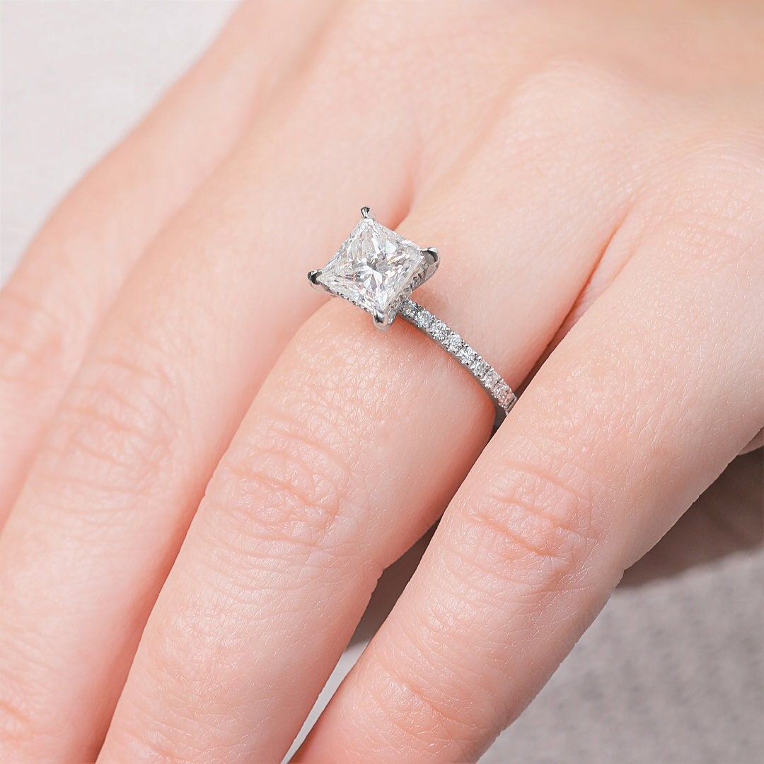 The Classic Platinum Princess Cut Diamond Solitaire Engagement Ring