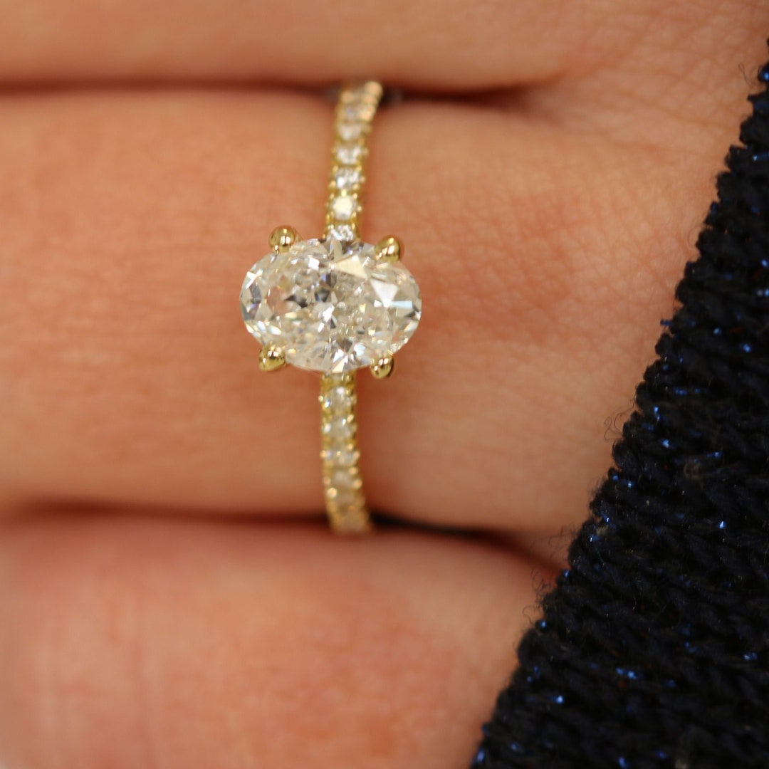 Buy Oval Diamond Engagement Ring, Engagement Ring White Gold Ring