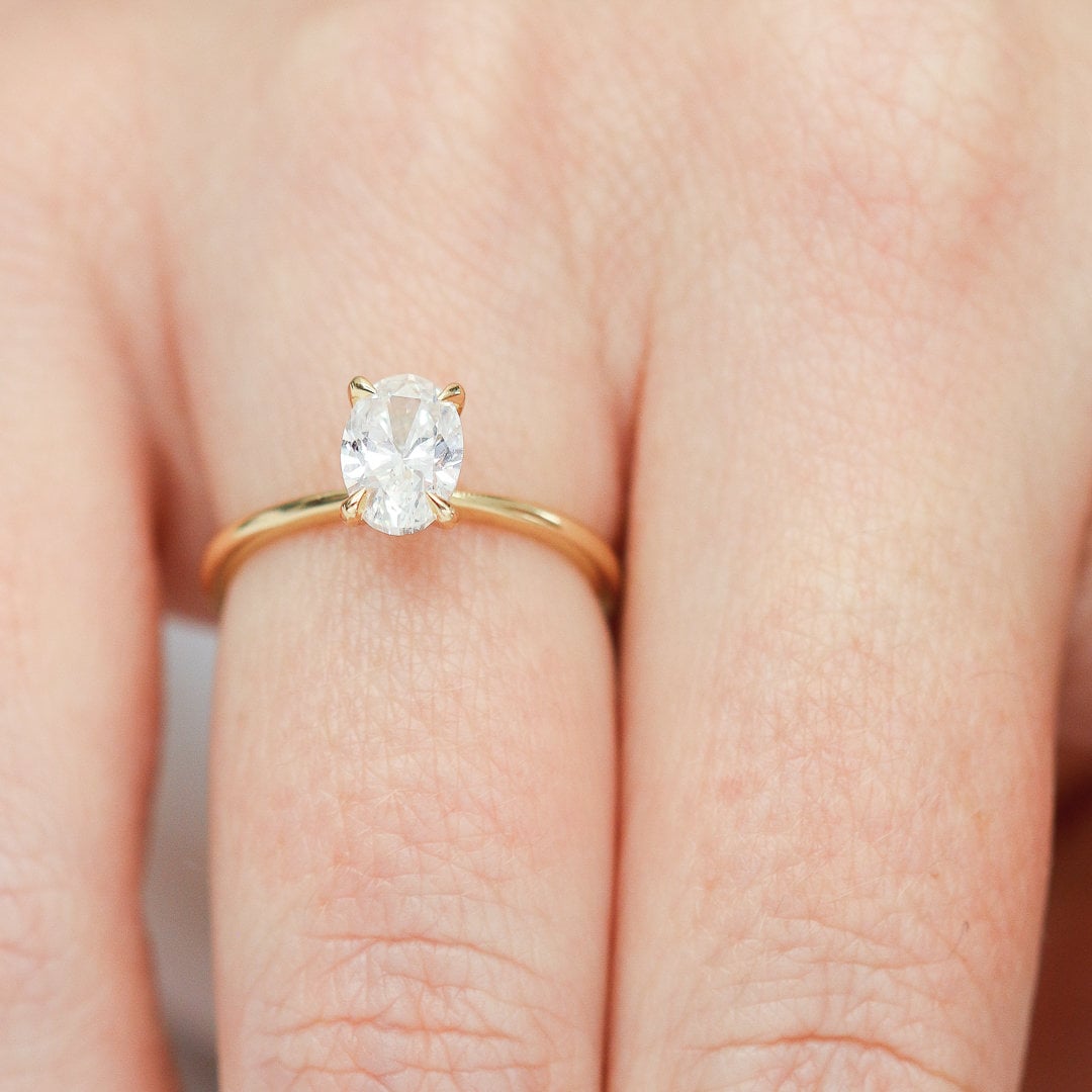 Buy Carat Real Diamond Engagement Ring for Women, Oval Diamond